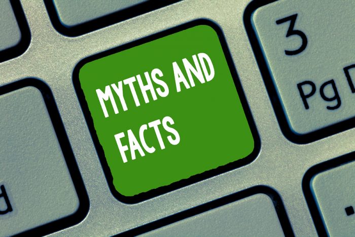 Handwriting Text Myths And Facts. Concept Meaning Oppositive Con